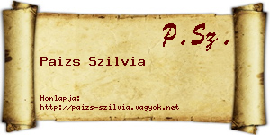 Paizs Szilvia névjegykártya