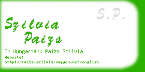 szilvia paizs business card